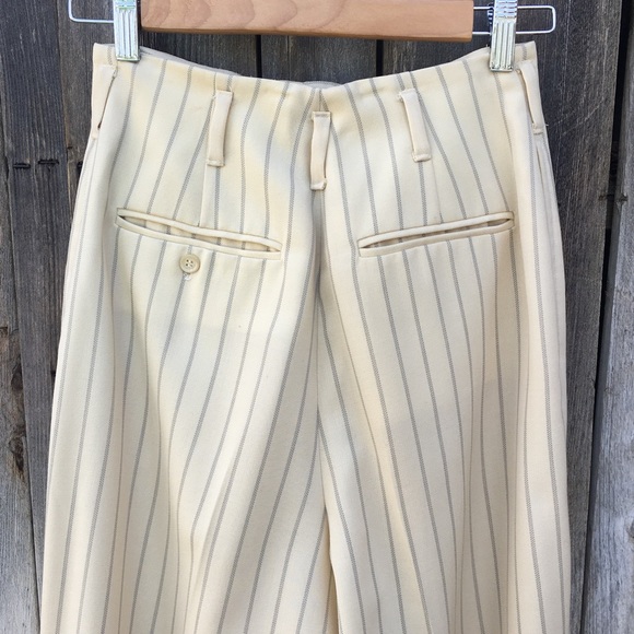 Ralph Lauren Blue Label Vintage Y2K High Rise Striped Wide Leg Pants Cream Blue - Picture 12 of 16